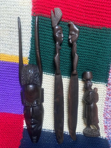 Lot objets africain - d'objets, bois