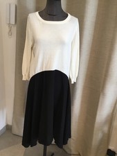 Très Belle Robe Bi Matiere Noir Blanc TwinSet L Tbe Authentique 