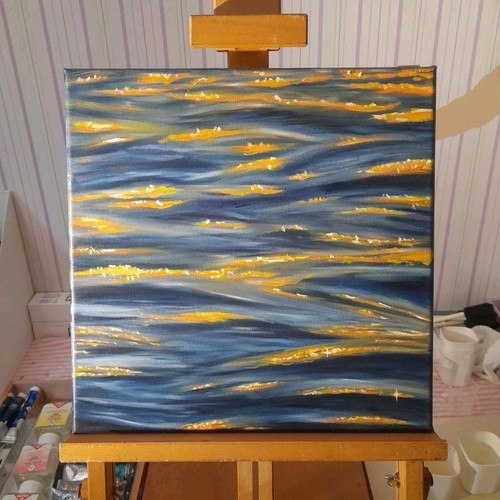 Peinture huile de vagues - à, l'huile