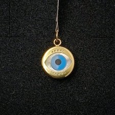 Pendentif Or 18K 750 Mls. Oeil Turc De La Chance. 10,6 MM.