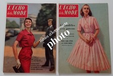 lot 2 revues l'Echo de la Mode juin 1957 n°24 et 25 magazines couture tricot pub