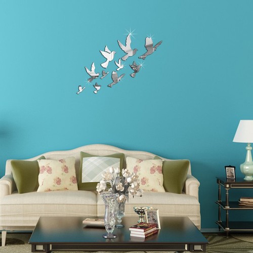 Sticker miroir oiseau adhesif - miroir,