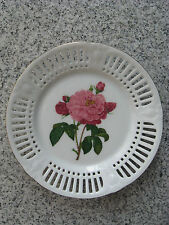 ASSIETTE MURALE PORCELAINE AJOUREE BAVARIA SCHUMANN ARZBERG décor FLEURS 19,5 cm
