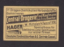  Ancienne  étiquette  allumettes  Allemagne BN102059 Central Droguerie 