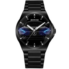 Montre noir acier - noir,