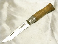 🇫🇷 ANCIEN COUTEAU POCHE PLIANT OPINEL N° 8 MANCHE BOIS LAME ACIER FORGE KNIFE