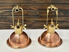 Charm maritime intemporel : paire de suspensions en cuivre massif et laiton -...