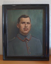 Huile sur Toile  SOLDAT ALLEMAND WW1  Signé   ADOLF RHEINERT 1879/1958