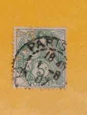 Timbre Type Blanc Perforé Oblitérés Paris