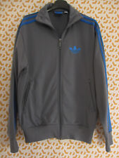 Veste Adidas Originals grise et bandes bleu trefoil Jacket tracksuit - XS