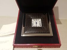 CARTIER Reveil Pendulette de style Art Déco  acier .Mouvement Quartz .FONCTIONNE