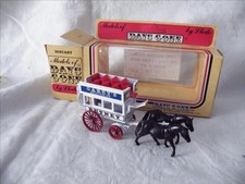 SUPERBE CHARIOT HIPPOMOBILE DILIGENCE A IMPERIALE avec 2 chevaux Proche 1/43