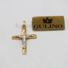 Pendentif or jaune et blanc 18