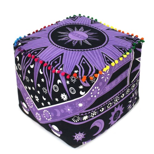 Housse pouf indien mandala - housse, de
