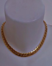 73grammes gros Vintage collier plaqué or 18carats  maille tour de cou joaillerie