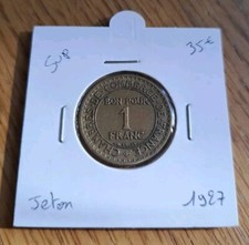 Piece Bon Pour 1 FRANC - COMMERCE (Br/Alu) - 1927 - RECHERCHEE & QUALITE Sup !