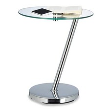 Table d’appoint ronde verre clair table café console table basse HxlxP 52 x 4...