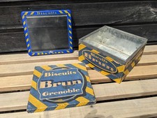 Circa 1930 Boîte à biscuits Brun Grenoble circa 1930  / tôle alu + impression...