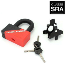 Mini U LOCKFORCE+ Antivol SRA moto scooter bloc disque U câble sécurité