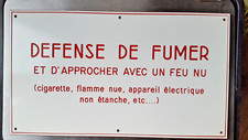 Plaque DEFENSE DE FUMER sncf 1974.