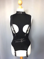 Body ouvert stretch GOTHIQUE BDSM Lanières cuir réglable Taille L FR40 US8 UK12