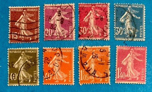 8 timbres france - 8,