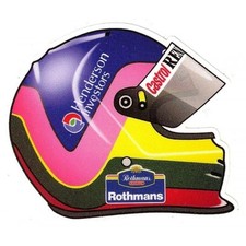 J. VILLENEUVE helmet Sticker vinyle laminé