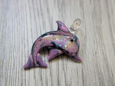 4 cm de diamètre, Pendentif Dauphin en verre de Murano, pendentif murano