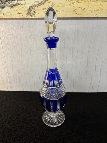 Carafe overlay bleu - en, cristal