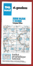 CARTE IGN SERIE BLEUE . 1946