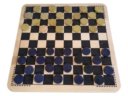 Jeu dames bois - de, en