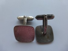 paire boutons manchettes anciennes Champion carrées 1,7cm argent poinçons 9gr 
