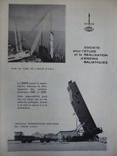 5/1969 PUB SEREB ENGIN BALISTIQUE SNLE MSBS SSBS ICBM PUTEAUX ORIGINAL FRENCH AD
