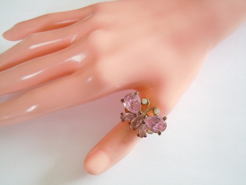 Bague papillon pierres couleur - papillon,