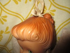 Ancienne poupée américaine US Chevelure moulée avec ruban, Old american Doll