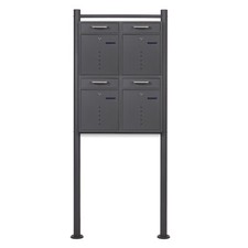 2x2 Boite aux lettres V51 Anthracite Pied de support Courrier Porte-nom