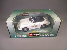 AX244 BURAGO 1/18 1:18 PORSCHE 356 POLICE POLIZEI 1964 REF 3331 BLANC
