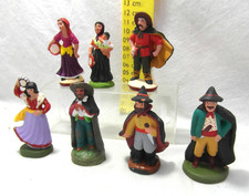 Santons Provencaux - Crèche Provençale - Lot de 7 Gitans et Gitanes -