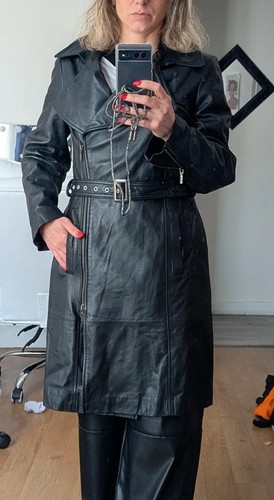 Trench cuir véritable - cuir,