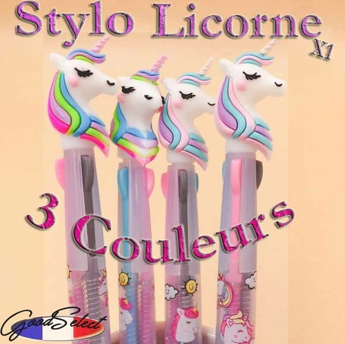 Stylo licorne couleurs - stylo,