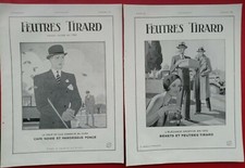 2 x Publicité Vêtements Chapeaux Feutres TIRARD + Gaine Corset CLAVERIE 1931 32