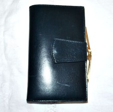 Porte-monnaie LE TANNEUR en cuir bleu marine vintage Maroquinerie Portefeuille