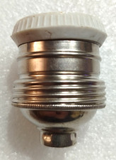 Douille E27 pas de 10 mm Inox avec Collerette Porcelaine pour Lustre TBE