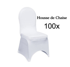 100 x housses de chaises pour mariage cérémonie blanche housse chaise blanc neuf