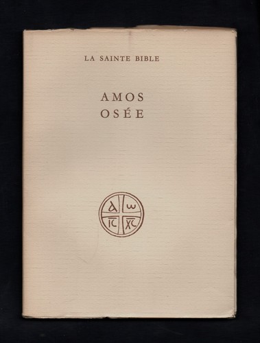 Sainte bible amos osée - sainte,