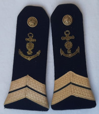Epaulettes brodées or Gendarmerie Maritime ORIGINAL VINTAGE Pattes épaule MARINE