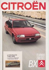 Catalogue Brochure Citroen BX Turbo Diesel 03/1988 Belgique en français