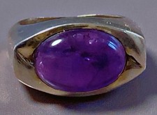 Ancienne bague argent améthyste ring silver T51 bague argent massif