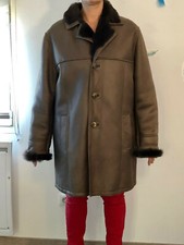luxueux manteau en peau lainée retournée agneau KAP HORN taille 52 (XXL)
