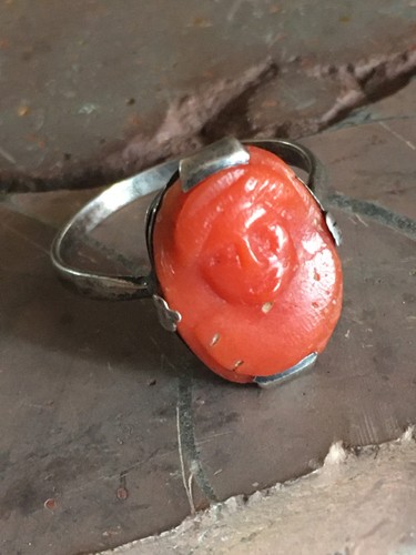 Ancienne bague fine avec camee - bague,